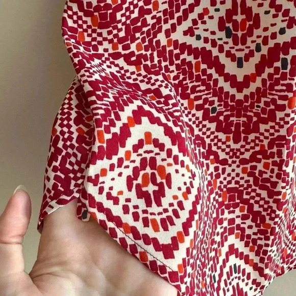 Ann Taylor Petite Red Diamond Print Speckled Tank Top, Size PMedium - Picture 8 of 16